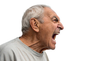 Obraz premium Angry senior man profile