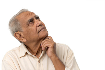 Portrait of a thoughtful senior man