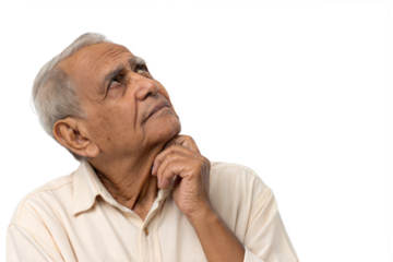 Portrait of a thoughtful senior man