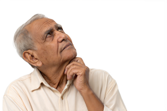 Portrait of a thoughtful senior man