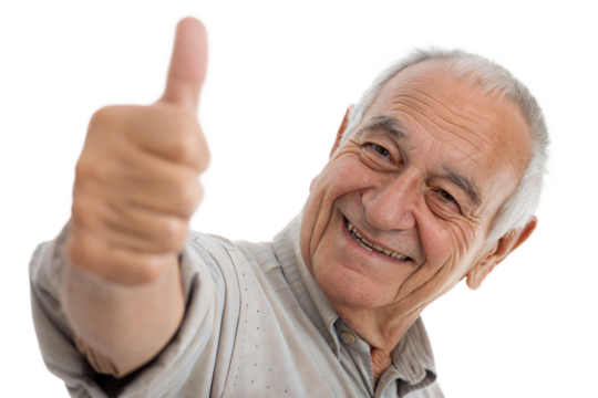 Happy Senior Man Giving Thumbs Up