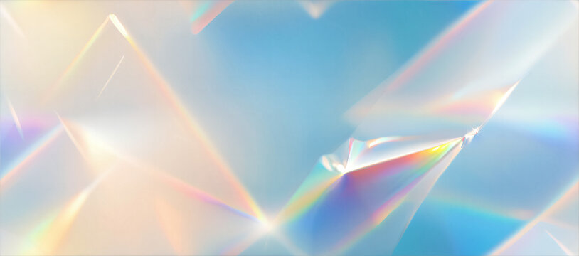 pastel Blurred refraction light, bokeh or organic flare overlay effect. Rainbow light prism optical spectral effect. 