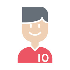 Football player icon in flat color style