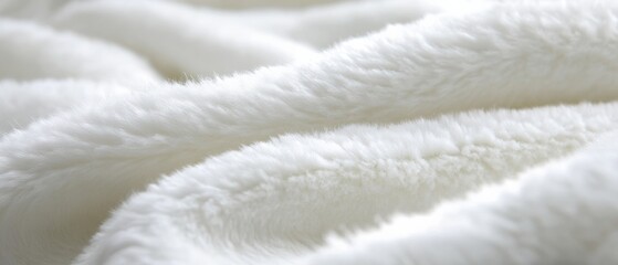 Obraz premium Close-up of a soft white fluffy blanket.
