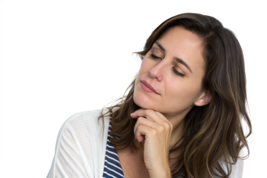 Pensive Woman with Hand on Chin