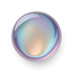 Obraz premium Iridescent bubble with soft pastel colors on white background