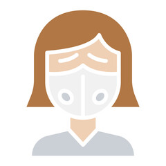 air pollution icon in flat color style