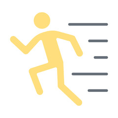 Running icon in flat color style