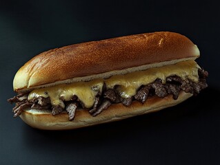 hamburger on black background