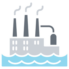 Fototapeta premium water pollution icon in flat color style