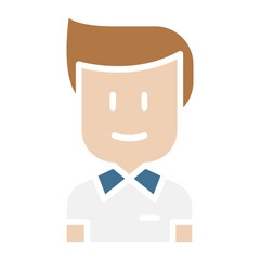 Student icon in flat color style