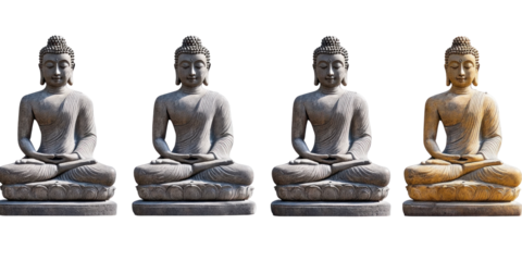 A set of four stone statues