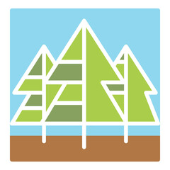 Obraz premium Forest, park, landscape icon in flat color style