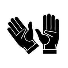 Obraz premium Gloves icon design, hands with fingers, monochrome style, with copy space