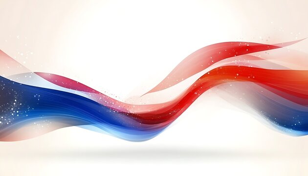 Red, Blue, White Waving Abstract Background