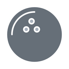 Bowling ball icon in flat color style