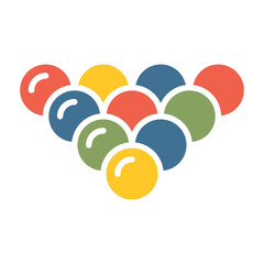 Snooker balls icon in flat color style