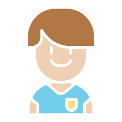 Student icon in flat color style