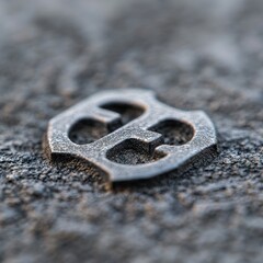 Metal Emblem on Rough Texture Surface