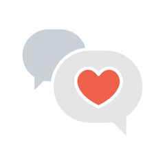 Love message icon in flat color style