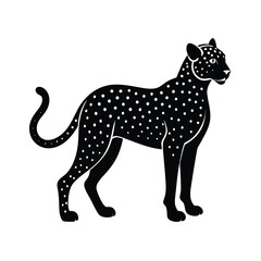 Cheetah Silhouette Vector Art Illustration and Minimalist Cheetah Black Color Design