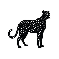Cheetah Silhouette Vector Art Illustration and Minimalist Cheetah Black Color Design