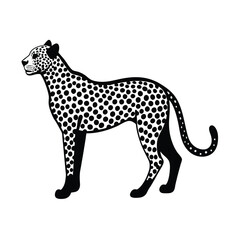 Cheetah Silhouette Vector Art Illustration and Minimalist Cheetah Black Color Design