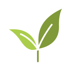 Leaf icon in flat color style