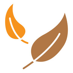 Leaf icon in flat color style