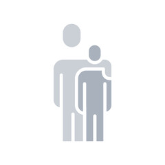 Hug icon in flat color style