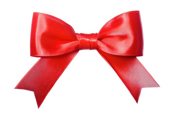 Fototapeta premium Elegant red ribbon bow floating in air, cut out