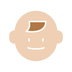 Baby icon in flat color style