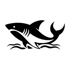 Dynamic Shark Silhouette Vector Design