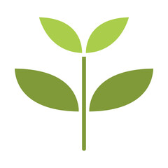 Sprout, plant, treetop, leaf icon in flat color style