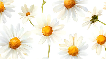Watercolor daisy pattern