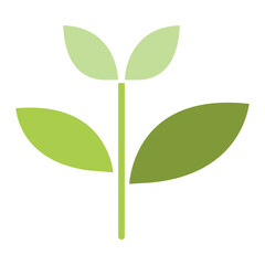 Tree, Sprout icon in flat color style