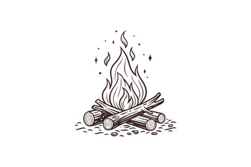 camping bonfire clip art vector illustration