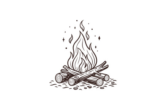 camping bonfire clip art vector illustration