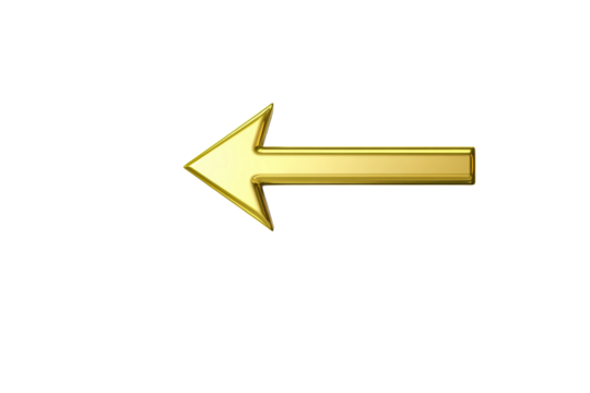 Gold arrow: a symbol of financial success, cut out