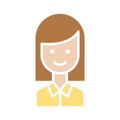 Teacher icon in flat color style