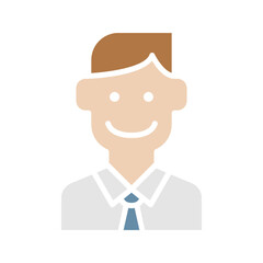 Teacher icon in flat color style