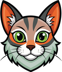 Cat head on white background  (1)