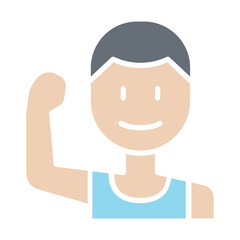 Healthy man icon in flat color style
