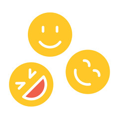 Feeling happy icon in flat color style