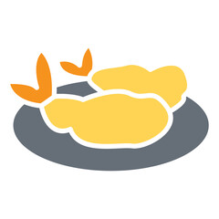 Tempura icon in flat color style