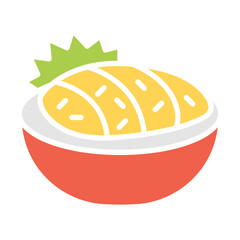Curry icon in flat color style