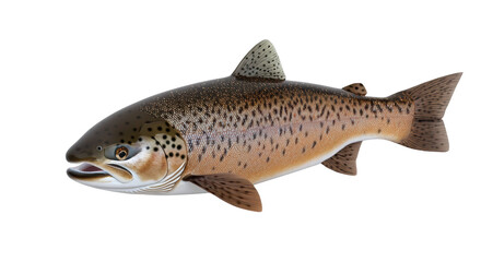 Obraz premium Salmon fish illustration on transparent background, cut out