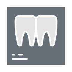 Teeth x-ray icon in flat color style