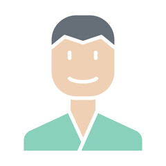 Patient icon in flat color style