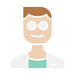 Technologist icon in flat color style